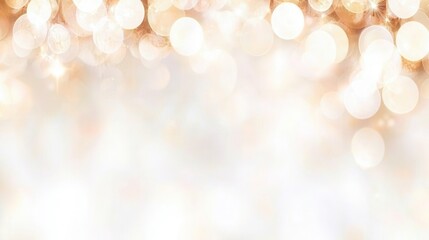 Fototapeta premium Sparkling golden bokeh lights abstract photography indoor setting warm environment close-up view festive concept