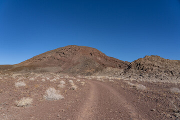 Dish Hill Crater. A cinder cone (or scoria cone) / Basalt Flow / volcano, San Bernardino County,...