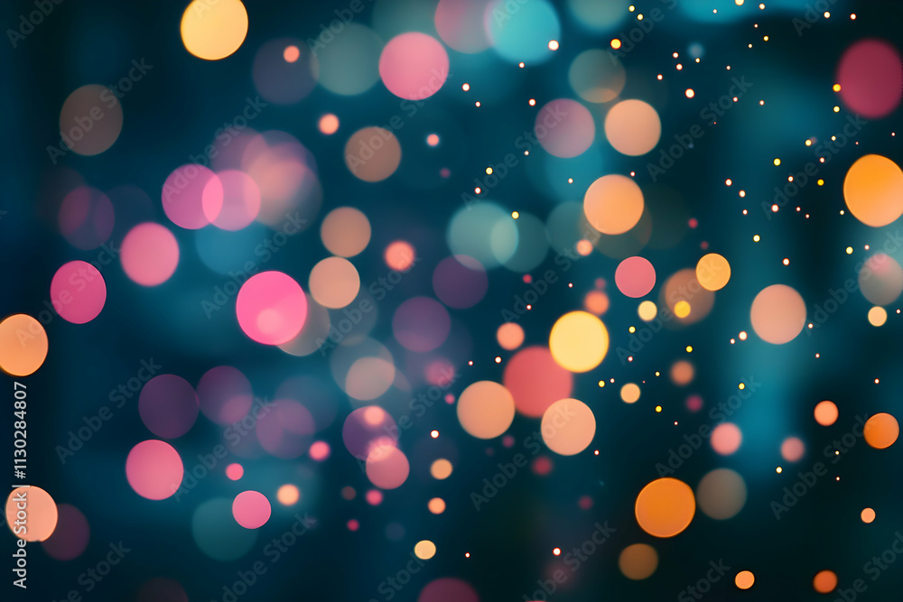 Poster abstract background with colorful bokeh lights