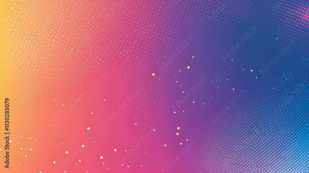 Poster abstract colorful gradient background with dots and sparkle