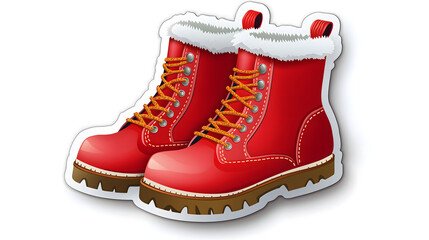 Stylish Red Boots with Fur Lining and Laces Perfect for Winter Fashion, Outdoor Activities, and Seasonal Adventures in Cold Weather Environments