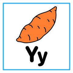 flat yam alfabet y illustration © Rahmatullah