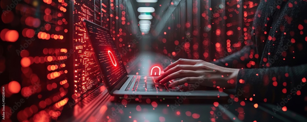 Poster cyber security firewall interface protection concept. personal data and banking security measures. p