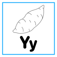 tracing yam alfabet y illustration © Rahmatullah