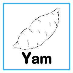 tracing yam alfabet illustration © Rahmatullah