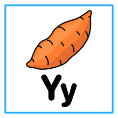 yam fruit alfabet y illustration © Rahmatullah