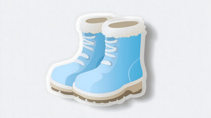 Cozy Blue Snow Boots with Soft White Fur Trim, Perfect for Winter Activities, Snowy Weather and Outdoor Adventures, Stylish and Warm Footwear for All Ages