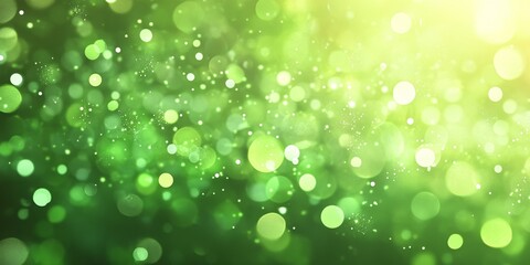 Fototapeta premium Abstract texture background featuring a vibrant green bokeh effect, creating a visually appealing atmosphere that enhances the beauty of green bokeh with a soft and dreamy ambiance.