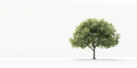 Obraz premium Isolated tree standing out against a white background, showcasing the beauty of nature with this tree as a focal point, perfect for emphasizing the elegance of an isolated tree.