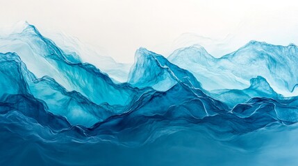 Fototapeta premium flowing azure water line, pristine liquid surface, turbulent wave pattern, underwater photography, clean minimal aesthetic, transparent fluid dynamics, light refraction, macro details, bright cyan