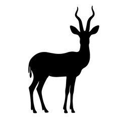 Elegant gazelle silhouette against white background, minimalist design
