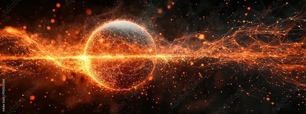 Poster a globally connected ai-driven network on earth, featuring a digital world globe centered on the nor