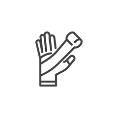 Fototapeta premium Boxing Hand Wraps line icon