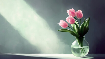 tulips in vase