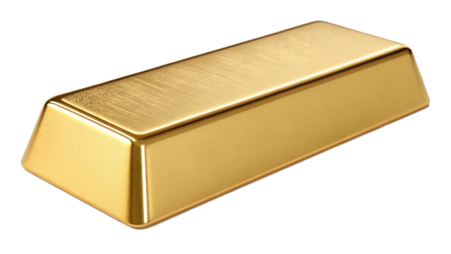  gold bar with mirror surface isolated