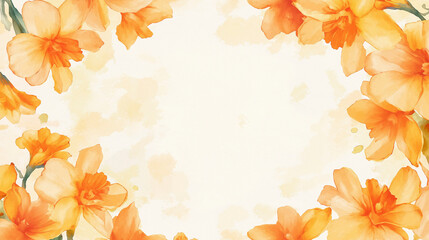 Obraz premium Narcissus flowers background with copy space. St. David's Day. For cards, banners, advertising and design