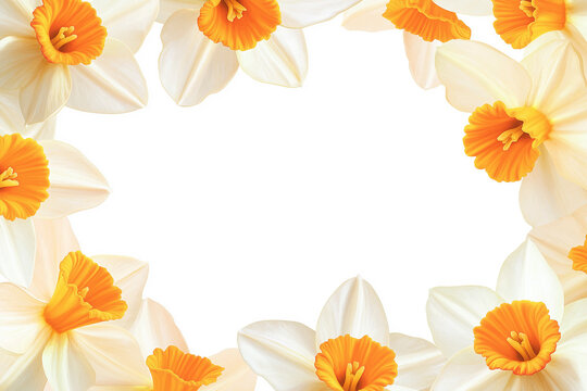 Narcissus flowers background with copy space. St. David's Day. For cards, banners, advertising and design