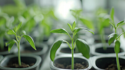 seedlings in a greenhouse