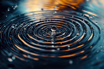 water drop on the water