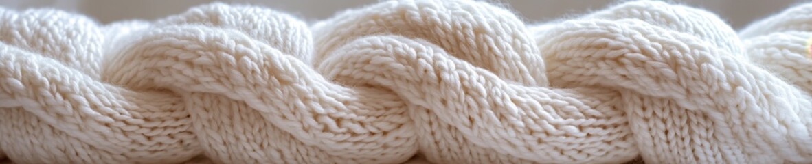 Handcrafted Cream or Pastel Yarn , Organic Texture on Neutral Background for Knitting/Crocheting Materials