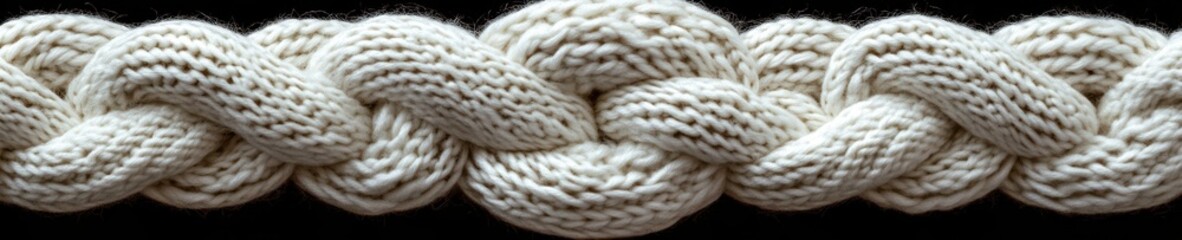Braided Rope, Cream or Light Brown, Neutral Gray Background, Industrial & Outdoor Use