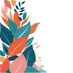 Naklejka premium Plants and flowers banner frame background design. Vector