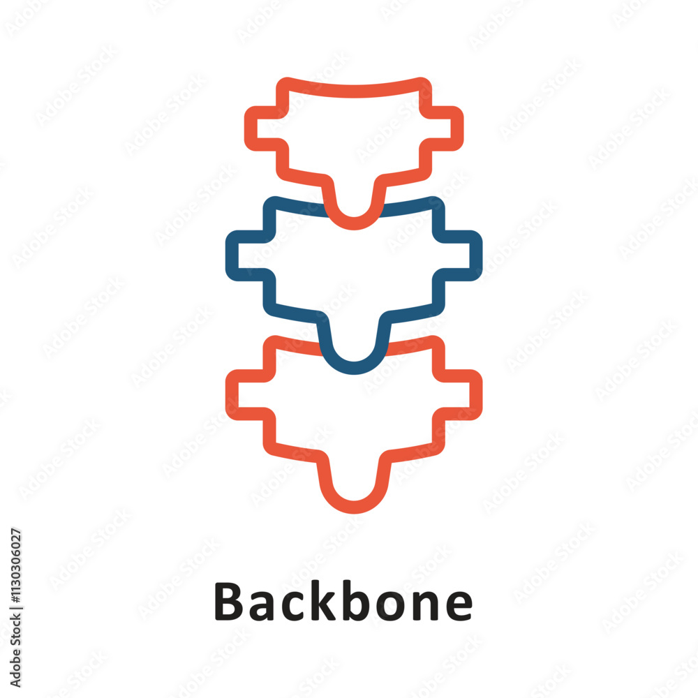 Poster backbone vector two colors outline icon. eps 10 file