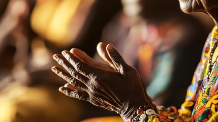 Elderly Hands in Prayer: A Close-Up of Faith and Devotion