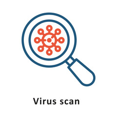 Obraz premium Virus scan Vector Two Colors Outline Icon. Eps 10 File