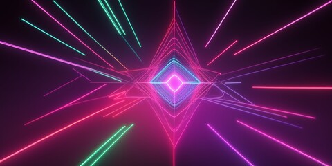 ネオン, 光, 光線, グラフィック素材, 壁紙, , generative ai