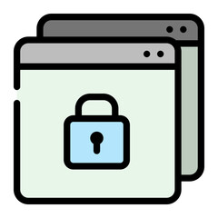 Obraz premium Dark pixelated windows icon with padlock symbol depicting online security and data protection