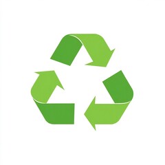 Obraz premium Minimalist Arrow Loop Recycling Infographic Element in Green Tones on White Background