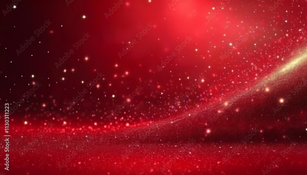 Poster a vibrant, swirling pattern of red with shimmering sparkles, creating a dynamic and festive atmosphe