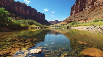 mountain, lake, landscape, water, nature, river, 