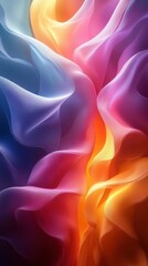 Obraz premium A vibrant abstract design featuring flowing colors in shades of blue, pink, and orange.
