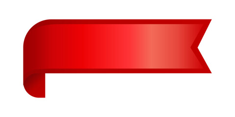 Label Red Ribbon tag banner - sticker sale badge promotion Vector illustration.