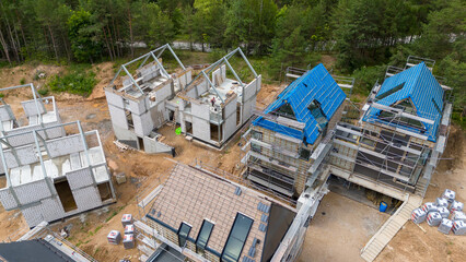 Aerial View of Residential Construction Site