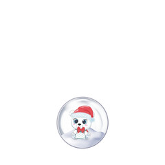 Christmas Tree Glass Snow Ball Cute polar bear
