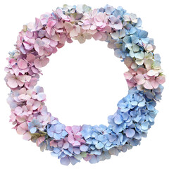 Obraz premium Pastel Hydrangea Flower Wreath Decoration