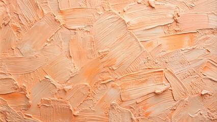 Abstract Peach-Colored Impasto Texture Background with Swirls and Brushstrokes