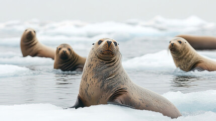 Naklejka premium sea lions habitat