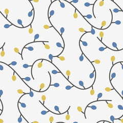 Seamless pattern ws Doodle christmas garland. 