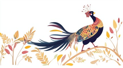 Fototapeta premium illustration of a peacock