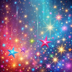 Fototapeta premium Colorful Starry Night Sky with Sparkling Stars