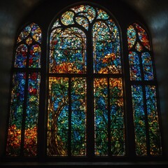 Paint a vegetable-inspired stained glass church window.