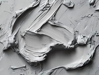 Abstract textured background of white paint strokes.