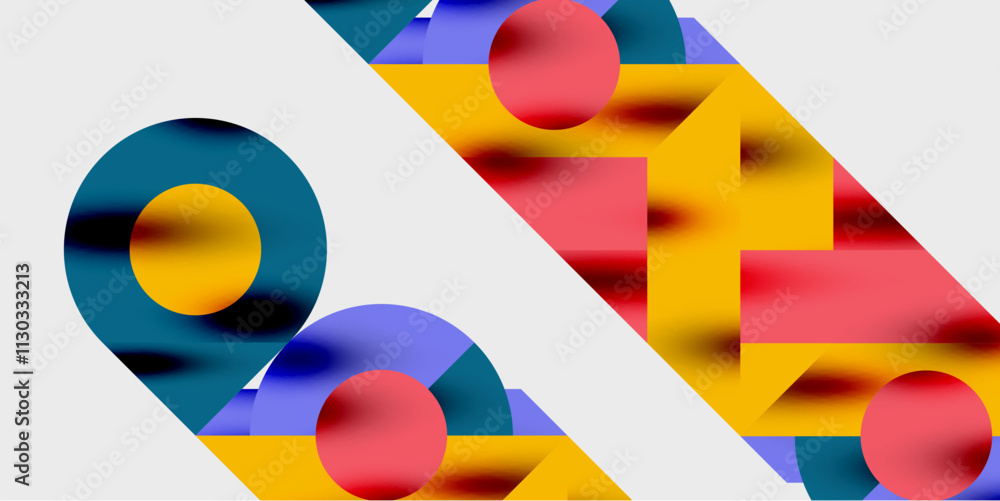 Aufkleber Vibrant abstract background circles with smooth gradients, creating a dynamic and modern design. Ideal for creative, tech, or contemporary-themed projects