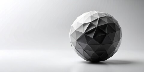 Naklejka premium Abstract grayscale geometric sphere on a neutral background