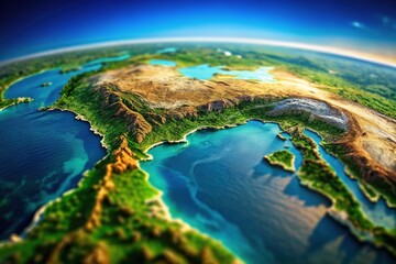 Fototapeta premium Earth Zoom to Bangladesh 3D Map Animation - Tilt-Shift 4K