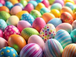 Naklejka premium Easter Eggs Tilt-Shift Photography Isolated